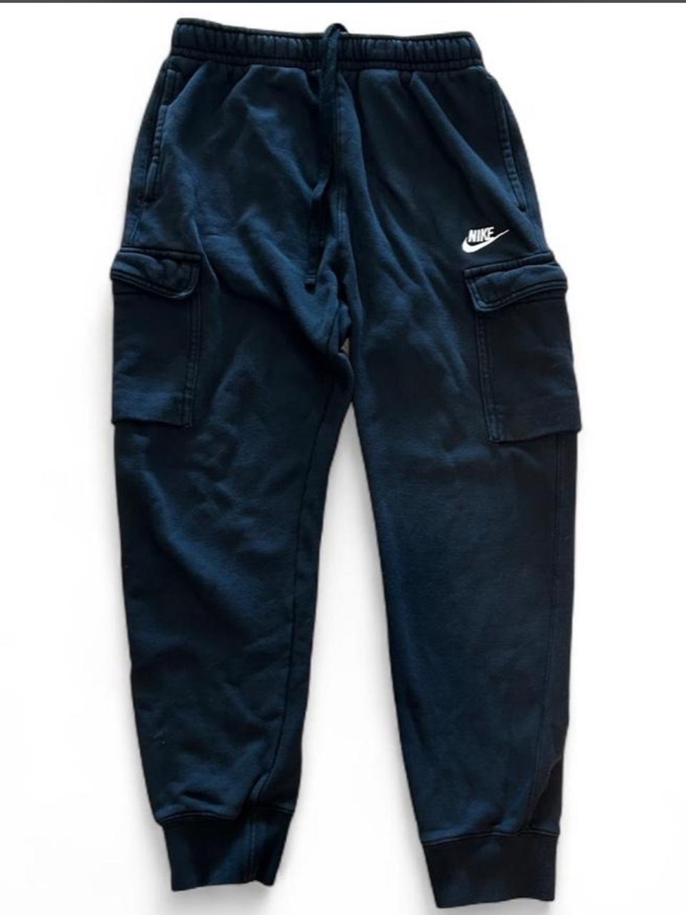 Nike Black Cargo Joggers with White Swoosh